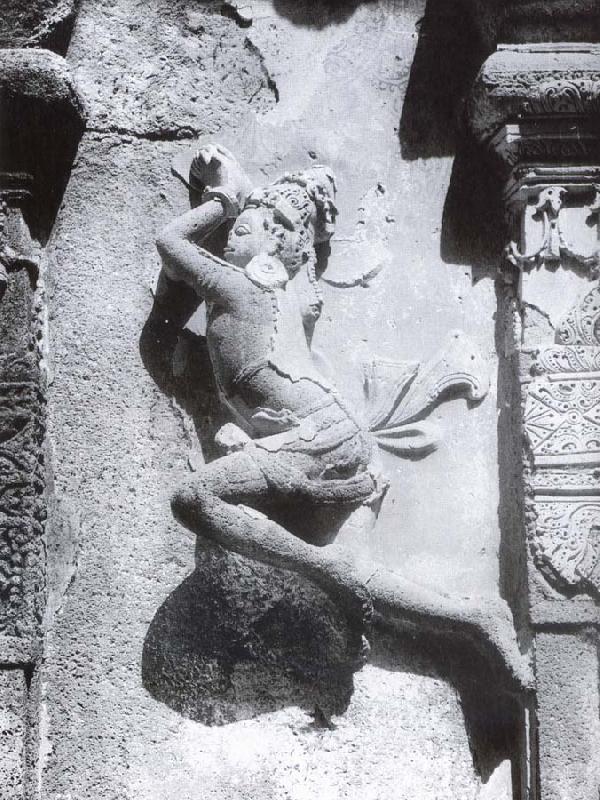 unknow artist Durga and the demon.  Mahisasaramardini-cave Mahabalipuram oil painting image